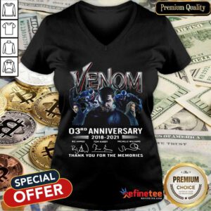 Cool Venom 03rd Anniversary Thank You For The Memories Signatures V-neck