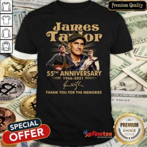 Cute James Taylor 55th Anniversary 1966 2021 Thank You For The Memories Signature Shirt - Design By Refinetee.com