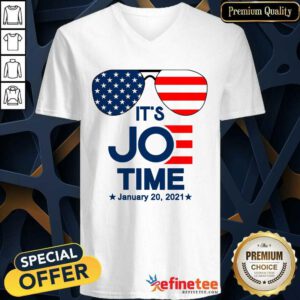 Excellent Glasses American Flag It’s Joe Time January 20 2021 V-neck