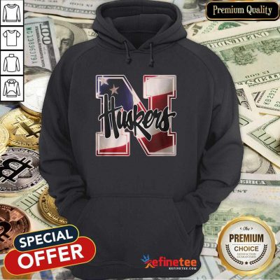 Excellent Nebraska Cornhuskers American Flag Hoodie - Design By Refinetee.com