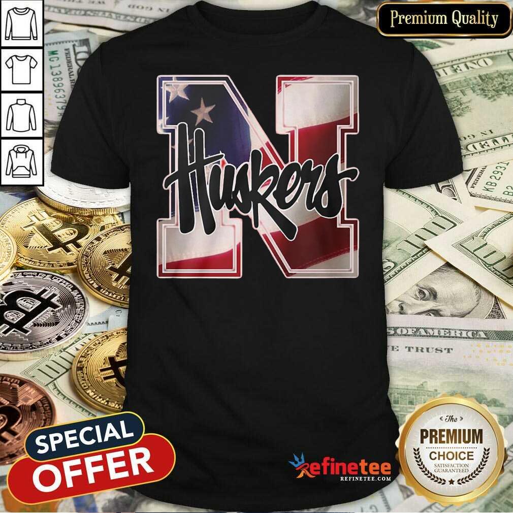 Excellent Nebraska Cornhuskers American Flag Shirt - Design By Refinetee.com