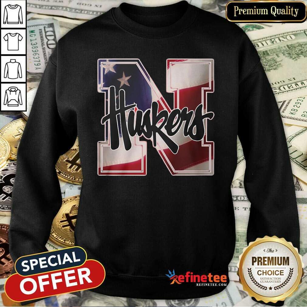 Excellent Nebraska Cornhuskers American Flag Sweatshirt - Design By Refinetee.com Nebraska Cornhuskers American Flag Sweatshirt - Design By Refinetee.com