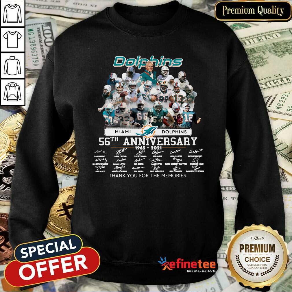 Fantastic Miami Dolphins 56th Anniversary Thank You For The Memories Signatures Sweatshirt - Design By Refinetee.com Miami Dolphins 56th Anniversary Thank You For The Memories Signatures Sweatshirt - Design By Refinetee.com