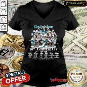 Fantastic Miami Dolphins 56th Anniversary Thank You For The Memories Signatures Tank Top - Design By Refinetee.com