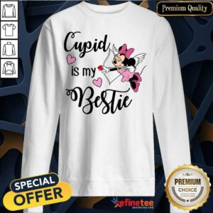 Fantastic Minnie Mouse Cupid Is My Bestie Valentines Day Sweatshirt - Design By Refinetee.com