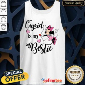 Fantastic Minnie Mouse Cupid Is My Bestie Valentines Day Tank Top - Design By Refinetee.com