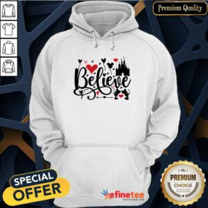 Funny Mickey Mouse And Minnie Mouse Disney Believe Valentines Day Hoodie - Design By Refinetee.com