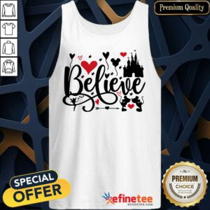 Funny Mickey Mouse And Minnie Mouse Disney Believe Valentines Day Tank Top - Design By Refinetee.com