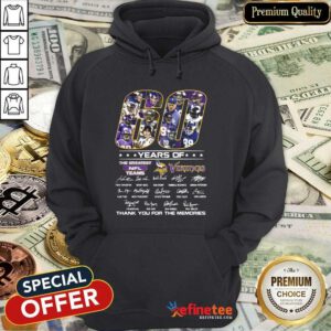 Good 60 Years Of The Greatest Nfl Teams Vikings Signatures Thank For The Memories Hoodie