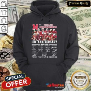 Great Nebraska Cornhuskers 130th Anniversary Thank You For The Memories Signatures Hoodie - Design By Refinetee.com