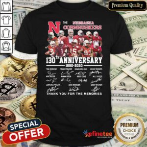Great Nebraska Cornhuskers 130th Anniversary Thank You For The Memories Signatures Shirt - Design By Refinetee.com
