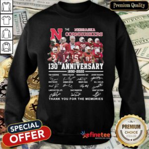 Great Nebraska Cornhuskers 130th Anniversary Thank You For The Memories Signatures Sweatshirt - Design By Refinetee.com