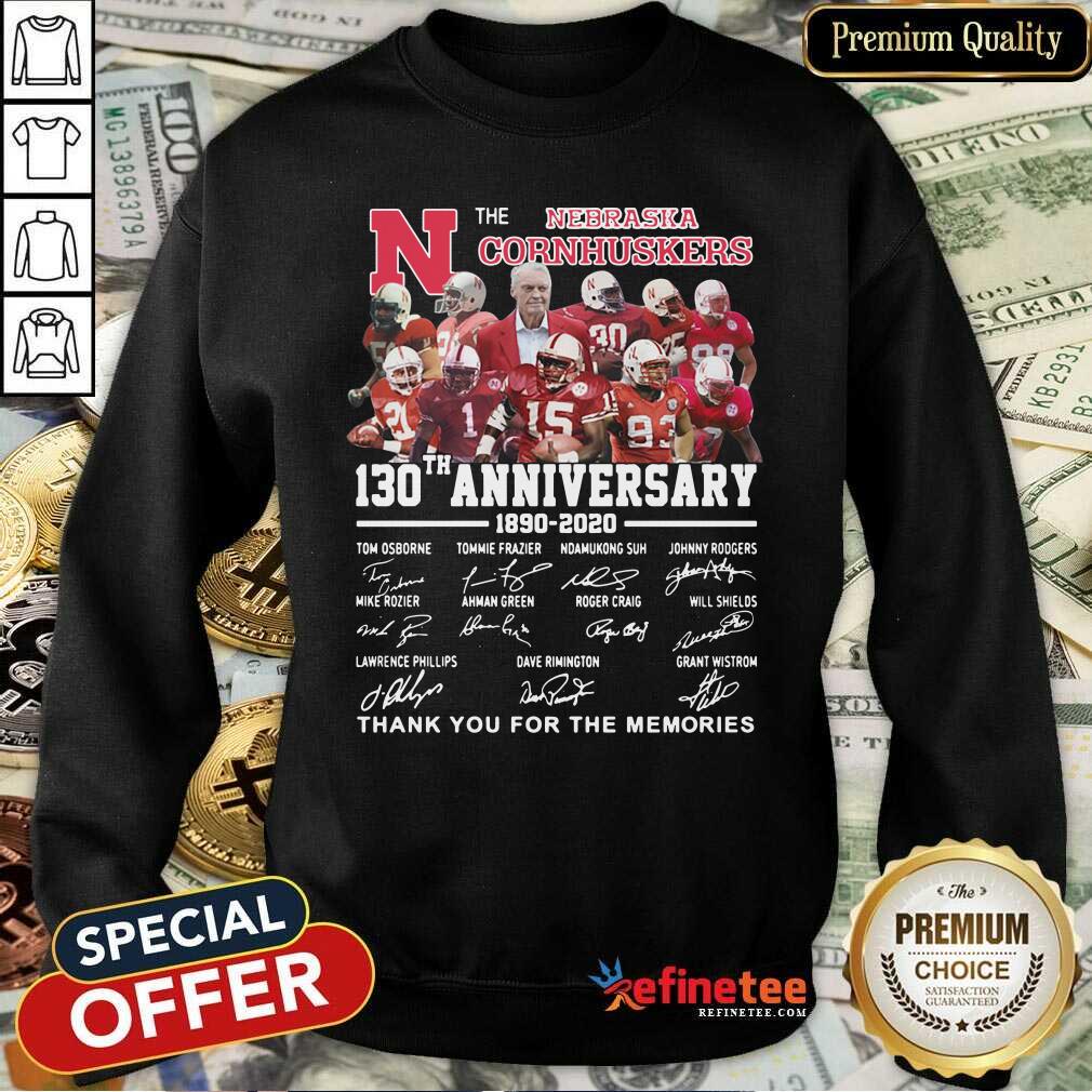 Great Nebraska Cornhuskers 130th Anniversary Thank You For The Memories Signatures Sweatshirt - Design By Refinetee.com Nebraska Cornhuskers 130th Anniversary Thank You For The Memories Signatures Sweatshirt - Design By Refinetee.com