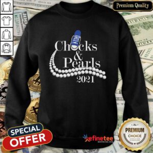 Happy Pearls Blue Sneakers Checks And Pearls 2021 Sweatshirt