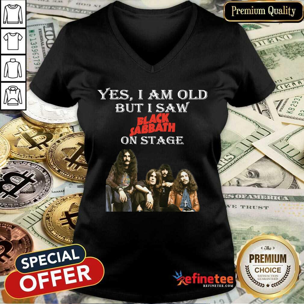 Happy Yes I Am Old But I Saw Black Sabbath On Stage V-neck - Design By Refinetee.com Yes I Am Old But I Saw Black Sabbath On Stage V-neck - Design By Refinetee.com