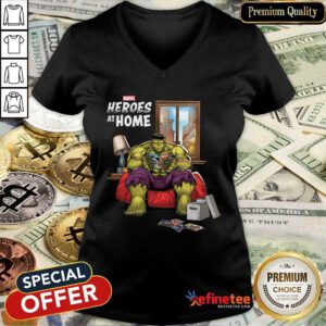 Lovely Marvel Heroes At Home Hulk V-neck - Design By Refinetee.com