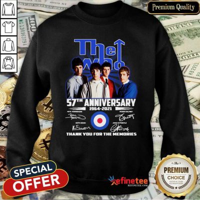 Lovely The Who 57th Anniversary Thank You For The Memories Signatures Sweatshirt - Design By Refinetee.com