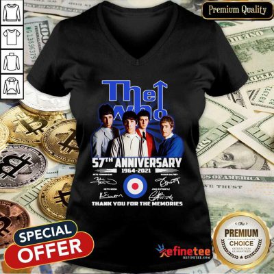 Lovely The Who 57th Anniversary Thank You For The Memories Signatures V-neck - Design By Refinetee.com