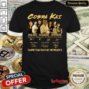 Nice Cobra Kai 2018 2021 03 Seasons 30 Episodes Signatures Shirt - Design By Refinetee.com