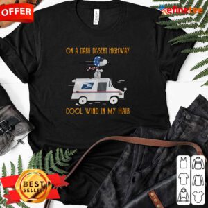 Nice Snoopy USPS On A Dark Desert Highway Cool Wind In My Hair Ladies-tee