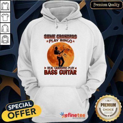 Nice Some Grandpas Play Bingo Real Grandpas Play Bass Guitar Moon Hoodie