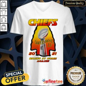 Official Kansas City Chiefs 2021 AFC Champions Super Bowl LV Bring It Home Again V-neck