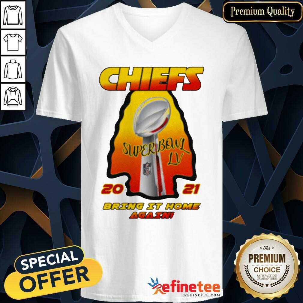 Official Kansas City Chiefs 2021 AFC Champions Super Bowl LV Bring It Home Again V-neck Official Kansas City Chiefs 2021 AFC Champions Super Bowl LV Bring It Home Again V-neck