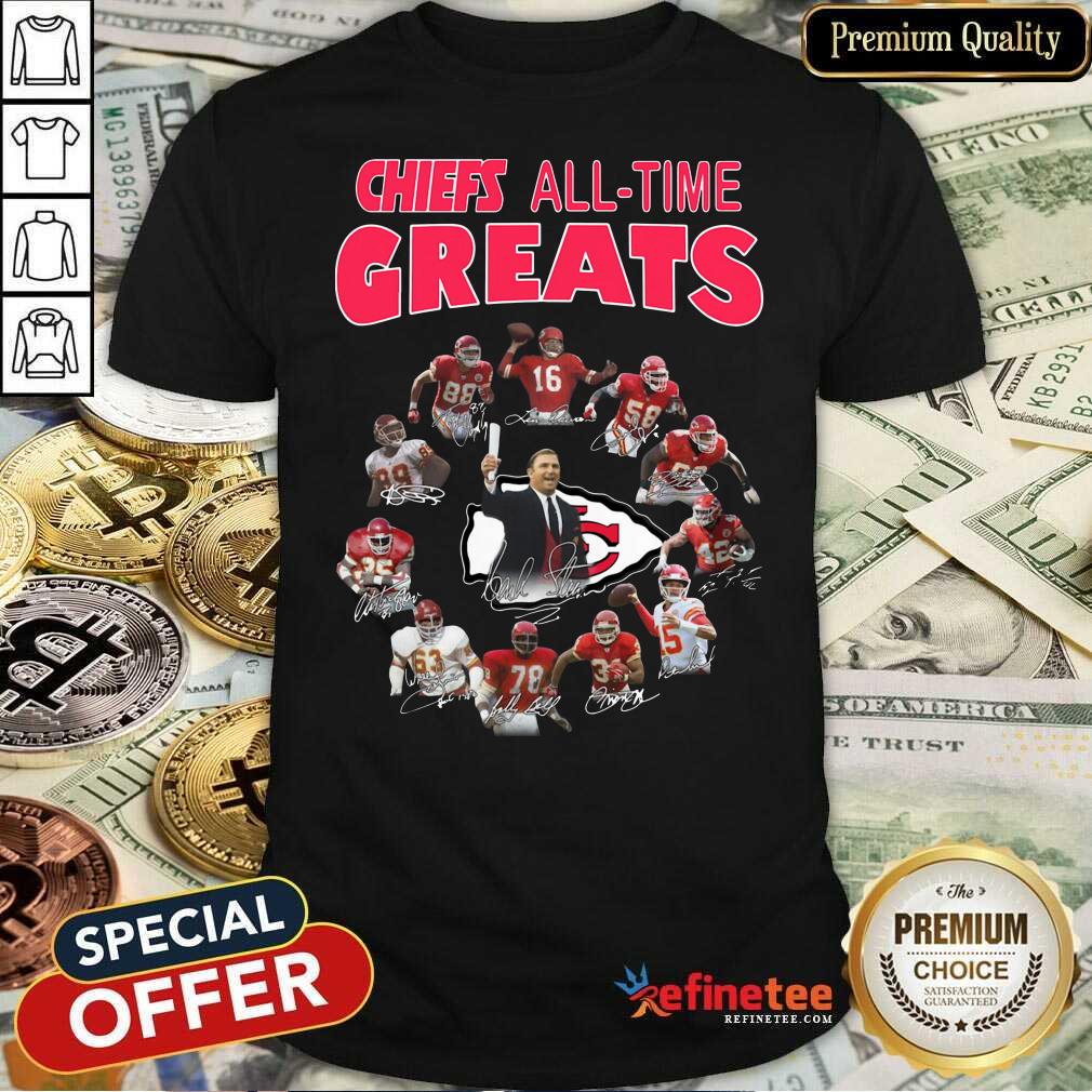 Official Kansas City Chiefs All-time Greats Signatures Shirt - Design By Refinetee.com