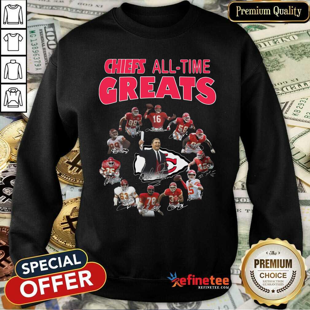 Official Kansas City Chiefs All-time Greats Signatures Sweatshirt - Design By Refinetee.com Kansas City Chiefs All-time Greats Signatures Sweatshirt - Design By Refinetee.com