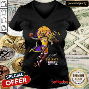 Official Los Angeles Lakers King James All Star 2019 Signature V-neck - Design By Refinetee.com