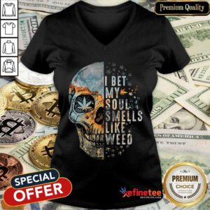 Official Skull I Bet My Soul Smells Like Weed V-neck