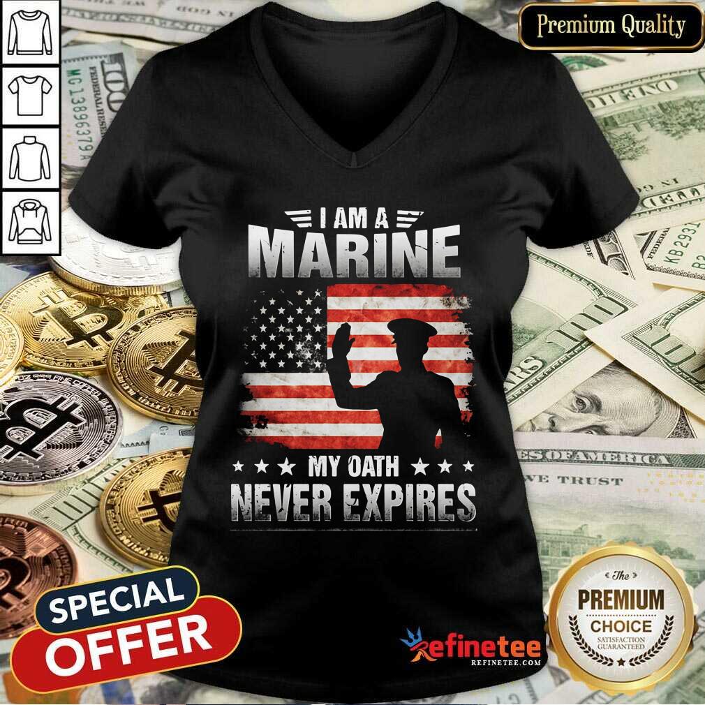 Perfect I Am A Marine My Oath Never Expires American Flag Veteran V-neck - Design By Refinetee.com I Am A Marine My Oath Never Expires American Flag Veteran V-neck - Design By Refinetee.com