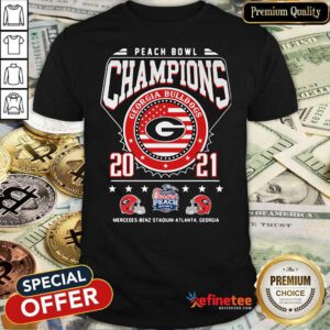 Perfect Peach Bowl Champions Georgia Bulldogs 2021 Shirt - Design By Refinetee.com