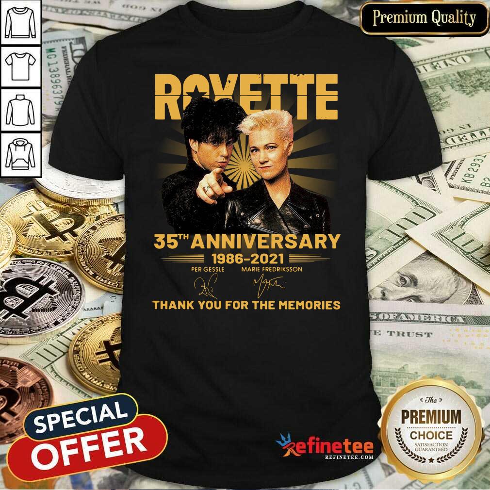 Perfect Roxette 35th Anniversary Thank You For The Memories Signatures Shirt