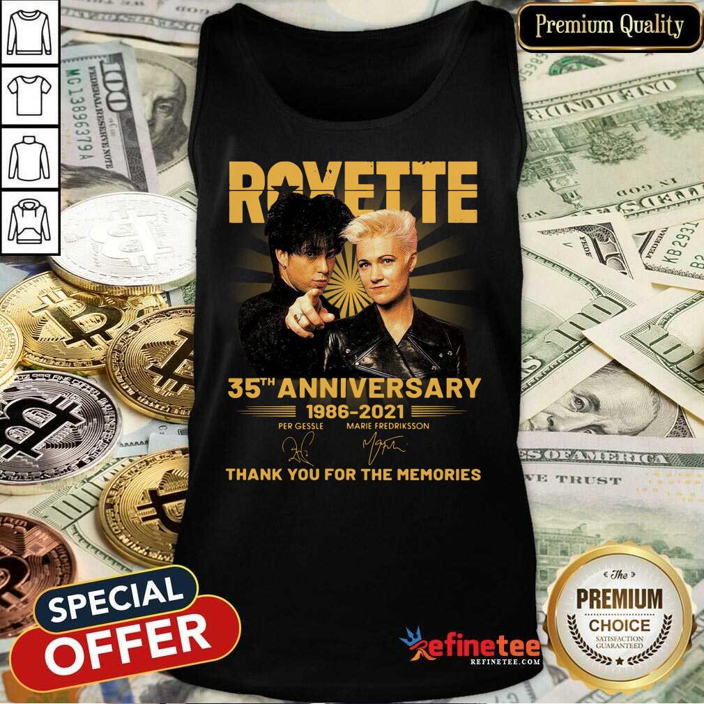 Perfect Roxette 35th Anniversary Thank You For The Memories Signatures Tank Top Perfect Roxette 35th Anniversary Thank You For The Memories Signatures Tank Top