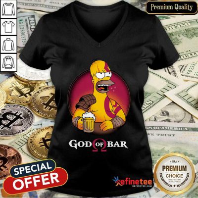 Premium Homero Simpson God Of Bar V-neck