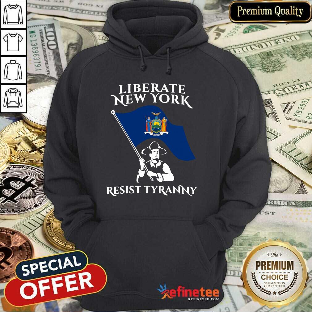 Premium Liberate New York Resist Tyranny Hoodie - Design By Refinetee.com Liberate New York Resist Tyranny Hoodie - Design By Refinetee.com