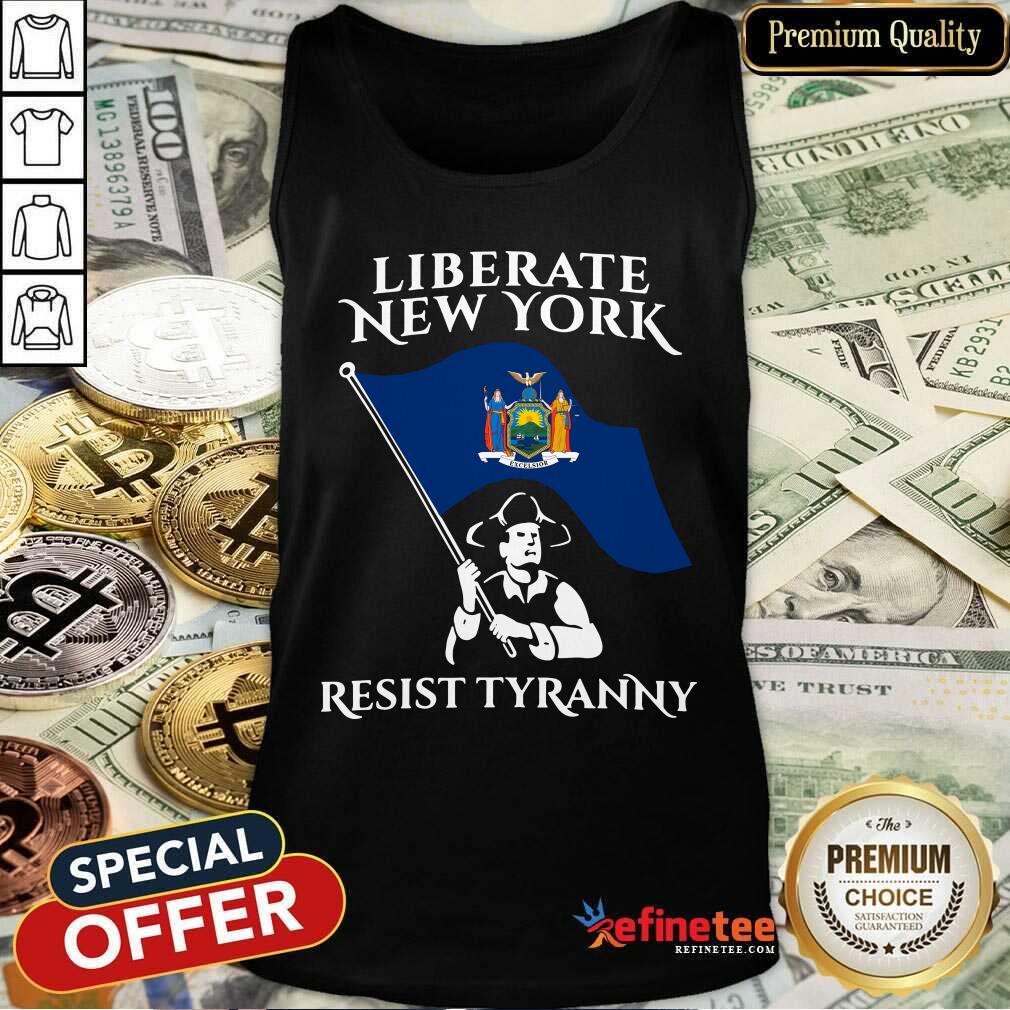 Premium Liberate New York Resist Tyranny Tank Top - Design By Refinetee.com Liberate New York Resist Tyranny Tank Top - Design By Refinetee.com