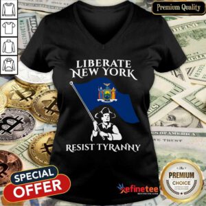 Premium Liberate New York Resist Tyranny V-neck - Design By Refinetee.com