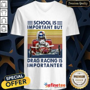 Premium School Important Drag Racing Vintage V-neck