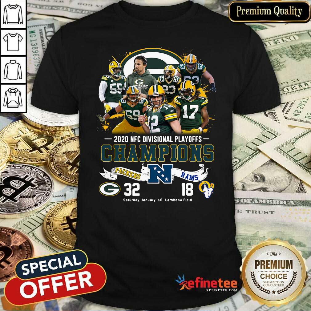 Pretty 2020 NFC Divisional Playoffs Champions Packers 32 Rams 18 Shirt