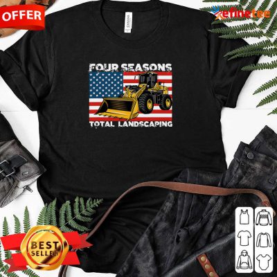 Pretty Four Season Total Landscaping American Flag Ladies-tee
