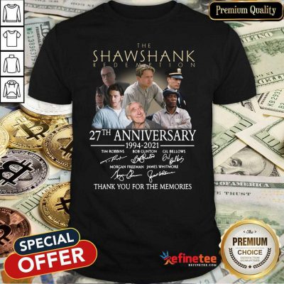 Pro The Shawshank Redemption 27th Anniversary Thank You For The Memories Signatures Shirt