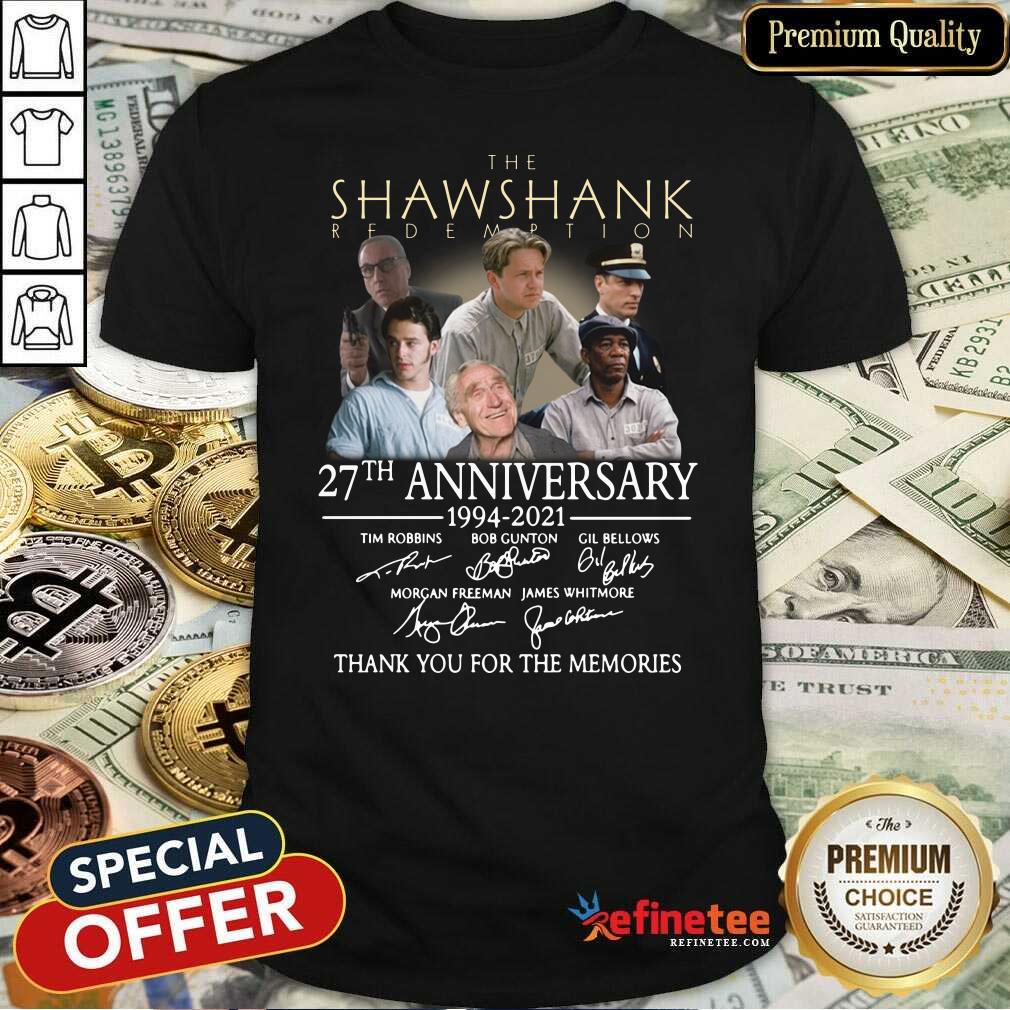Pro The Shawshank Redemption 27th Anniversary Thank You For The Memories Signatures Shirt