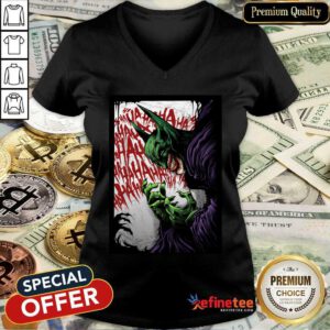 Super Nice Batman Joker Hahaha V-neck - Design By Refinetee.com