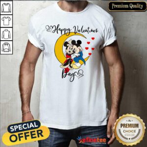 Super Nice Mickey Mouse And Minnie Mouse Happy Valentines Day Valentine’s Day Shirt - Design By Refinetee.com