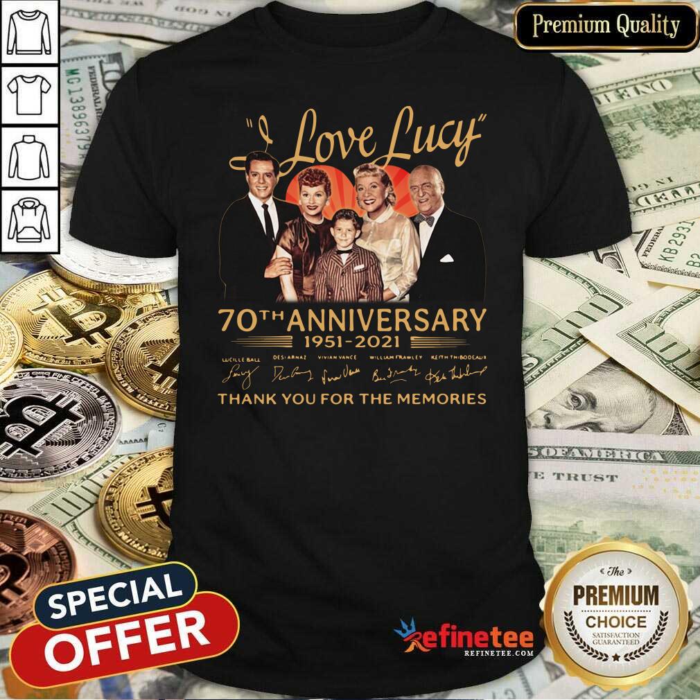 Top I Love Lucky 70th Anniversary Thank You For The Memories Signatures Shirt