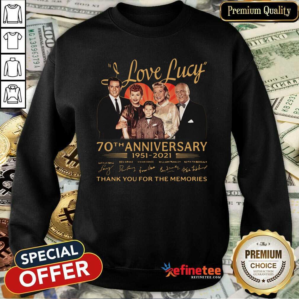 Top I Love Lucky 70th Anniversary Thank You For The Memories Signatures Sweatshirt Top I Love Lucky 70th Anniversary Thank You For The Memories Signatures Sweatshirt