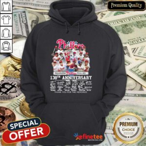 Top Philadelphia Phillies 138th Anniversary Thank You For The Memories Signatures Hoodie - Design By Refinetee.com