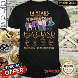 Wonderful 14 Years 2007 2021 Heartland Thank You For The Memories Signatures Shirt - Design By Refinetee.com